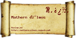 Mathern Álmos névjegykártya